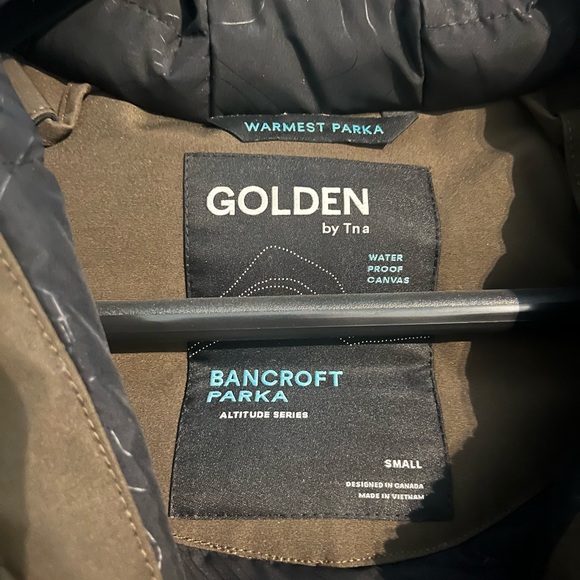 TNA Golden water proof parka in army green. Brand new without tags. - Picture 4 of 4